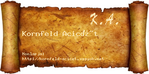 Kornfeld Acicét névjegykártya